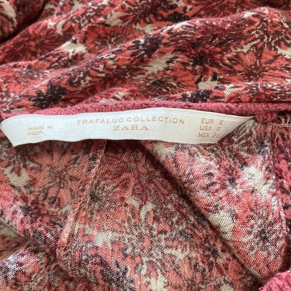 ZARA Trafaluc Rust Floral Flower Romper Skort Dress Small - Picture 16 of 16